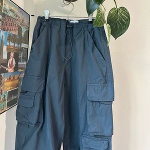 Zara Blue Baggy Parachute Pants